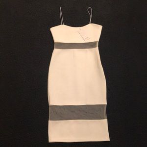White bodycon knee length dress